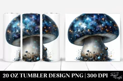 detailed Shiny Mushroom Watercolor Splash 20 oz Tumbler Product Image 1