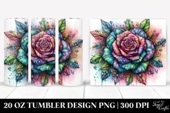 Detailed Pastel Wooden Rose Tumbler 20 oz Product Image 1