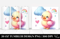 20 Oz Tumbler Sublimation | Cute Smiling Baby Duck Cloud Product Image 1