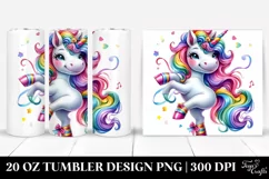 Cute Unicorn Dancing Drawing | 20 oz Tumbler Product Image 1