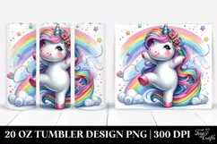Cute Unicorn Dancing Drawing | 20 oz Tumbler Product Image 1