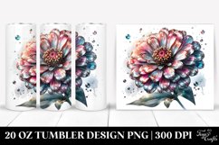 20 Oz Tumbler Sublimation | Watercolor Zinnia Watercolor Product Image 1