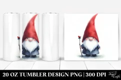 Simple Whimsical Watercolor Gnome | 20 oz Tumbler Product Image 1