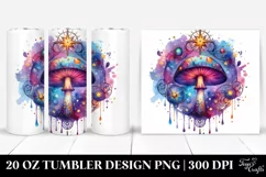 Magical Celestial Mushroom Clipart, Transparent 20 Oz Product Image 1