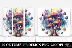 Magical Celestial Mushroom Clipart, Transparent 20 Oz Product Image 1