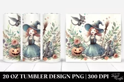 Vintage Excited Witch with Cat | 20 oz Tumbler Product Image 1