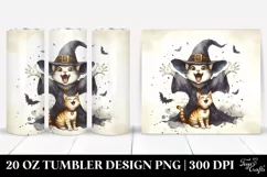 Vintage Excited Witch with Cat | 20 oz Tumbler Product Image 1