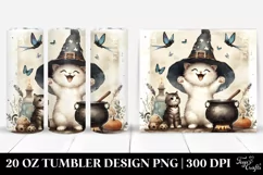 Excited Witch Cat Vintage | 20 oz Tumbler Product Image 1