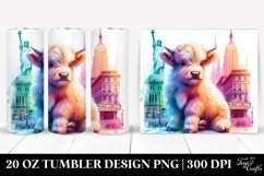 Colorful Baby Highland Cow with Broadway Stage. 20 oz Product Image 1