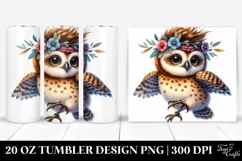 Expressive Baby Owl with Cool Haircut, Transparent PNG Product Image 1