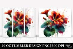 20 Oz Tumbler Sublimation | Watercolor Nasturtium Product Image 1