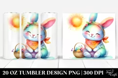 20 Oz Tumbler Sublimation | Cute Smiling Baby Bunny Sun Product Image 1