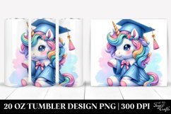 Colorful Baby Unicorn in Graduation Gown. 20 oz Tumbler Product Image 1
