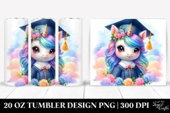 Colorful Baby Unicorn in Graduation Gown. 20 oz Tumbler Product Image 1
