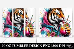 Colorful Drink Tiger | 20 oz Tumbler Product Image 1