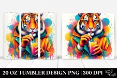 Colorful Drink Tiger | 20 oz Tumbler Product Image 1