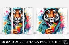 Colorful Drink Tiger | 20 oz Tumbler Product Image 1