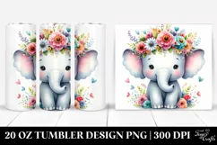Colorful Elephant Flower Crown | 20 oz Tumbler Product Image 1