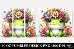 Vibrant Frog Flower Crown | 20 oz Tumbler Product Image 1