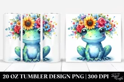 Vibrant Frog Flower Crown | 20 oz Tumbler Product Image 1