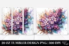 Abstract Lilac Wooden Stained | 20 oz Tumbler Product Image 1