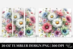 Pastel Watercolor Dasy 20 Oz Tumbler Product Image 1