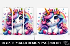 Funny Cute Unicorn Drawing | 20 oz Tumbler Product Image 1
