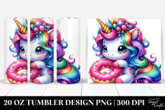 Funny Cute Unicorn Drawing | 20 oz Tumbler Product Image 1