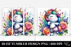 Smiling Cute Unicorn Drawing | 20 oz Tumbler Product Image 1