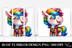 Smiling Cute Unicorn Drawing | 20 oz Tumbler Product Image 1