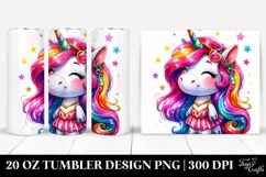 Smiling Unicorn Drawing | 20 oz Tumbler Product Image 1