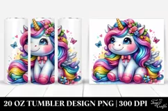 Funny Cute Unicorn Drawing | 20 oz Tumbler Product Image 1