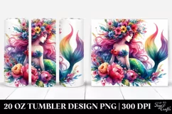Mermaid with Floral Wreath | 20 oz Tumbler Product Image 1