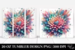 Abstract Vibrant Chrysanthemum Tumbler 20 oz Product Image 1