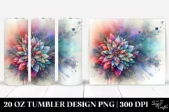 Abstract Vibrant Chrysanthemum Tumbler 20 oz Product Image 1