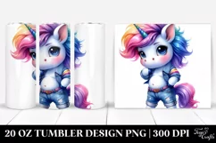 Vibrant Baby Unicorn Posing | 20 oz Tumbler Product Image 1