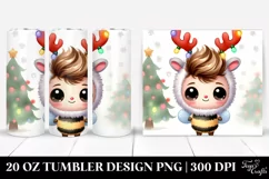 Expressive Watercolor Bee in Santa Hat PNG Product Image 1