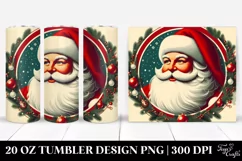 Retro Christmas Santa Clipart, Transparent 20 Oz Tumbler Product Image 1