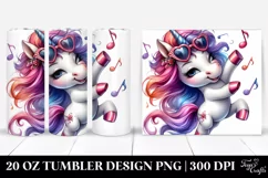 Vibrant Dancing Cute Unicorn 20 Oz Tumbler Product Image 1