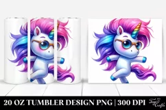Vibrant Dancing Cute Unicorn 20 Oz Tumbler Product Image 1