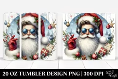 Cute Santa Watercolor Character PNG Product Image 1