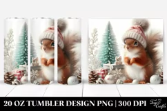 Cute Christmas Squirrel Clipart, Transparent 20 Oz Tumbler Product Image 1