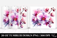 Vibrant Watercolor Orchid Glossy Petals Frame | 20 oz Product Image 1