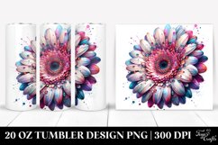 Detailed Vibrant Pastel Shiny Gerbera Tumbler Product Image 1