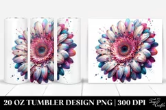 Detailed Vibrant Pastel Shiny Gerbera Tumbler Product Image 1