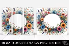 Watercolor Flowers Oval Frame | 20 oz Tumbler Product Image 1