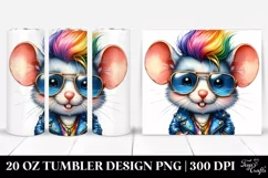 Cool Cute Baby Mouse with Vibrant Watercolor Design | 20 oz Product Image 1