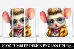 Cool Cute Baby Mouse with Vibrant Watercolor Design | 20 oz Product Image 1