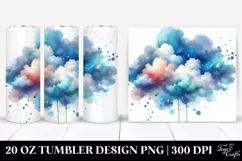 Colorful Blueis Watercolor Cloud | 20 Oz Tumbler Product Image 1