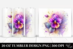 20 Oz Tumbler Sublimation | Colorful Violet with Gold Product Image 1